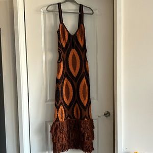 Johanna Ortiz M Cultural Roots cutout fringed crocheted Pima cotton maxi dress